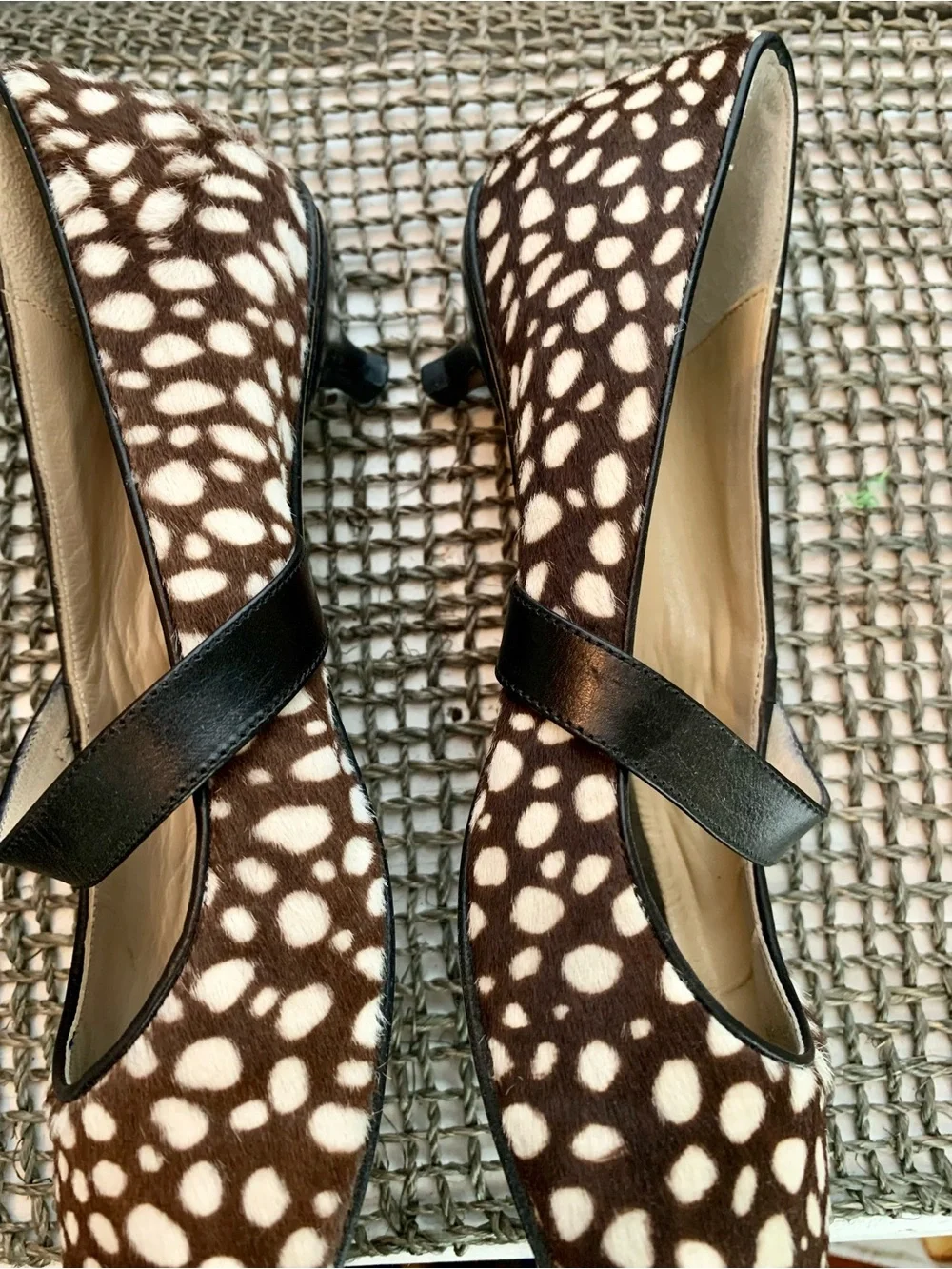 kate spade New York Spotted Calf Hair Mary Jane Heels